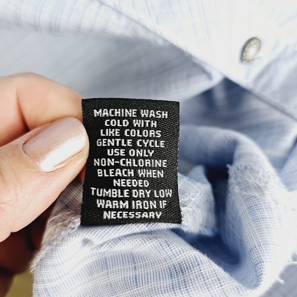 Buckle Black Athletic Fit Light Blue Short Sleeve Button Front Men's Shirt XXL - Picture 10 of 10